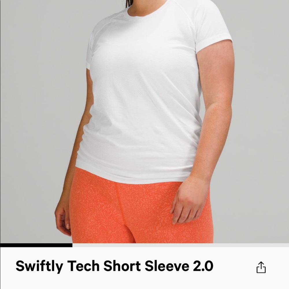 White swiftly tech short sleeve 2.0 size 8